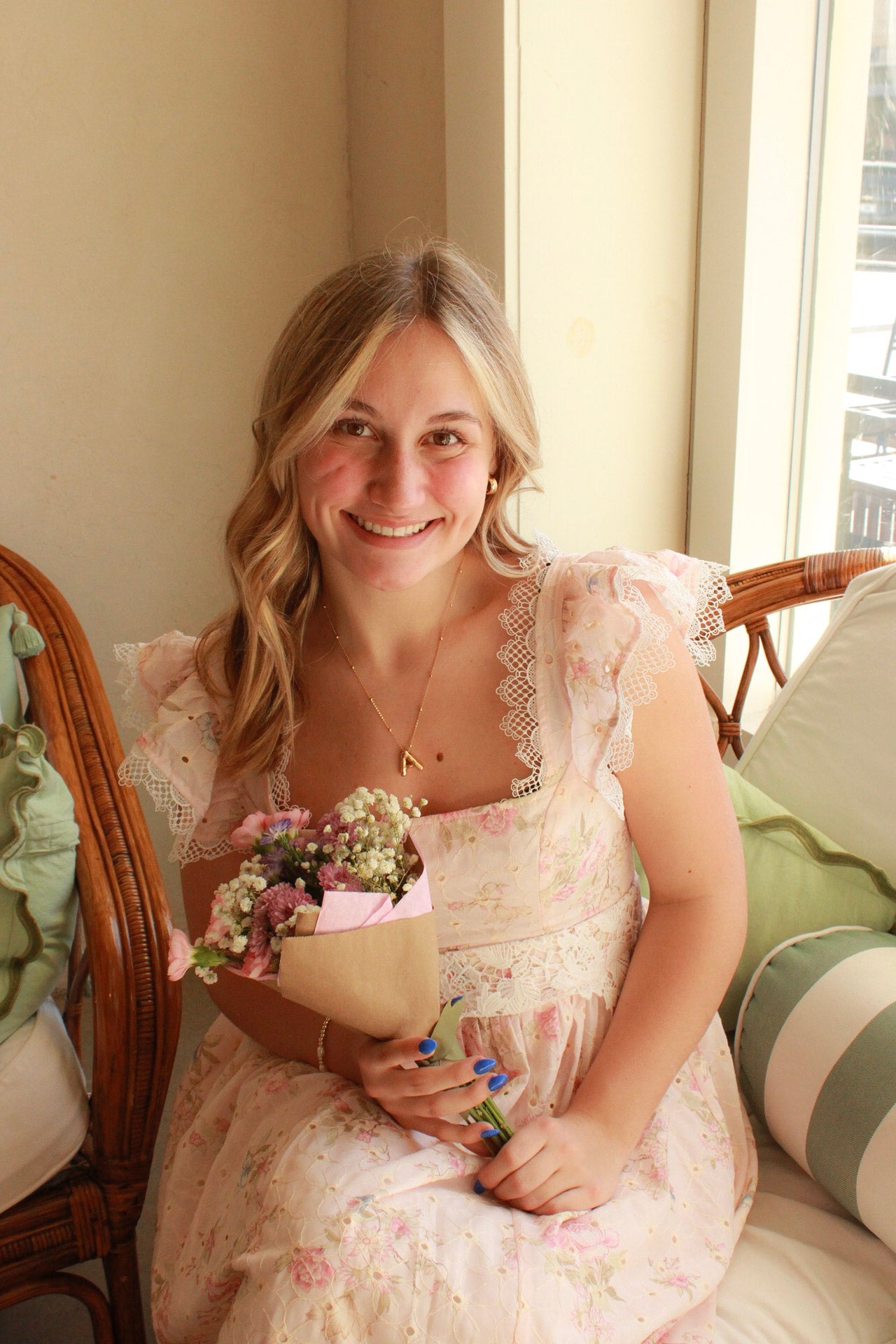 Cream floral lace MAXI dress!