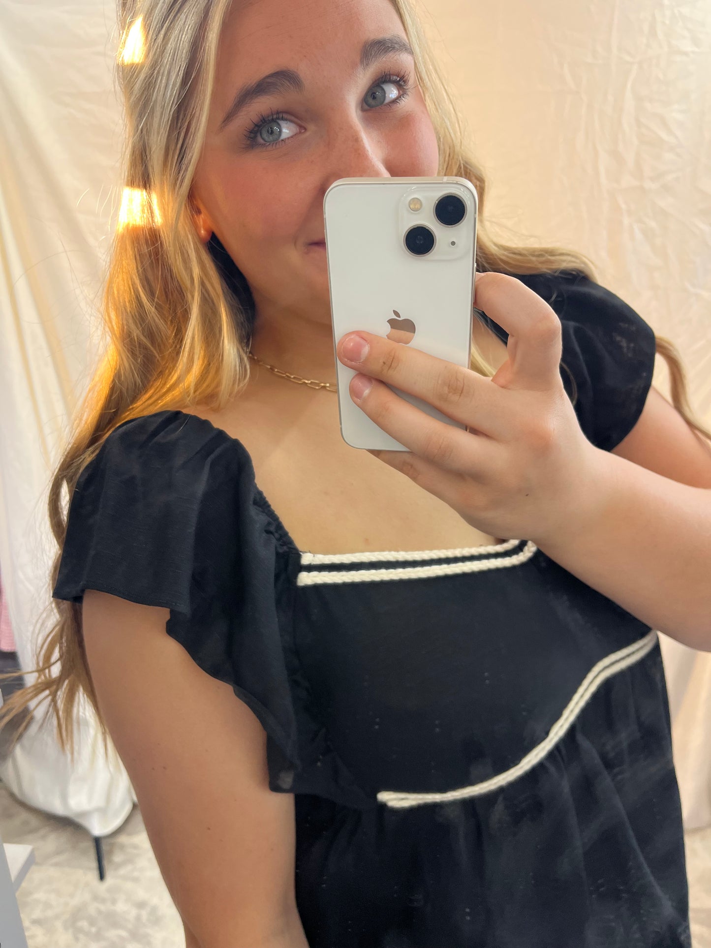 Casual black rope top