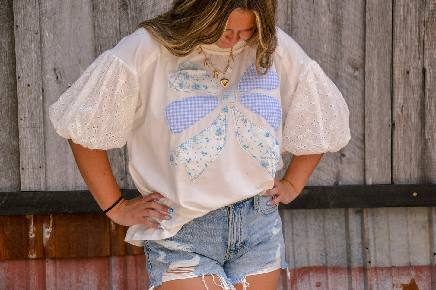 Patchwork Bow tee!!