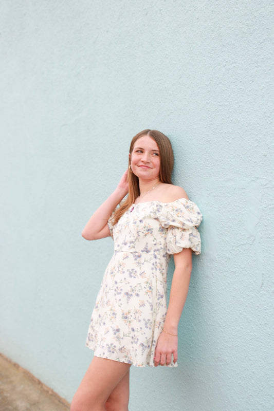 Lavender leaf baby doll dress