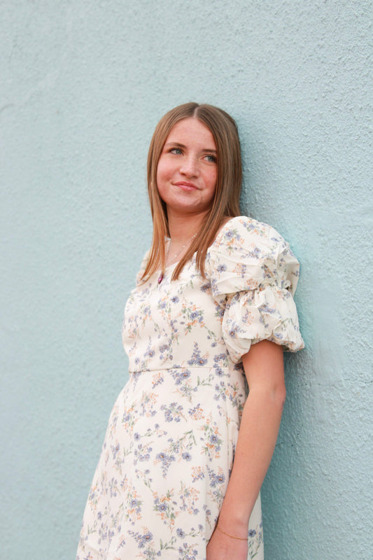 Lavender leaf baby doll dress