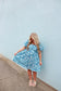 Blue floral baby doll dress