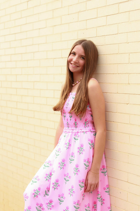 Pink Floral Maxi DRESS