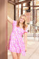 Pink floral baby doll dress